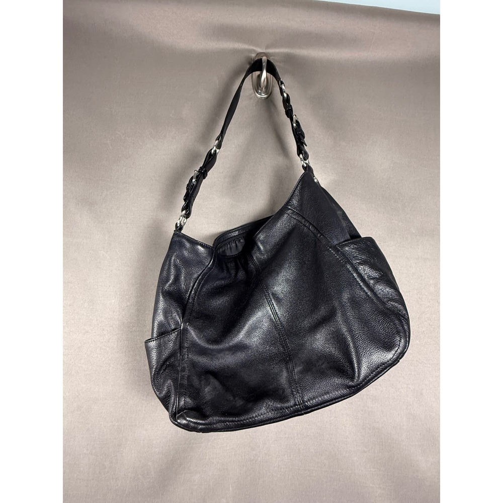 Calvin Klein Hobo Bag Women Large Black Pebbled Leather Shoulder H2JCA948